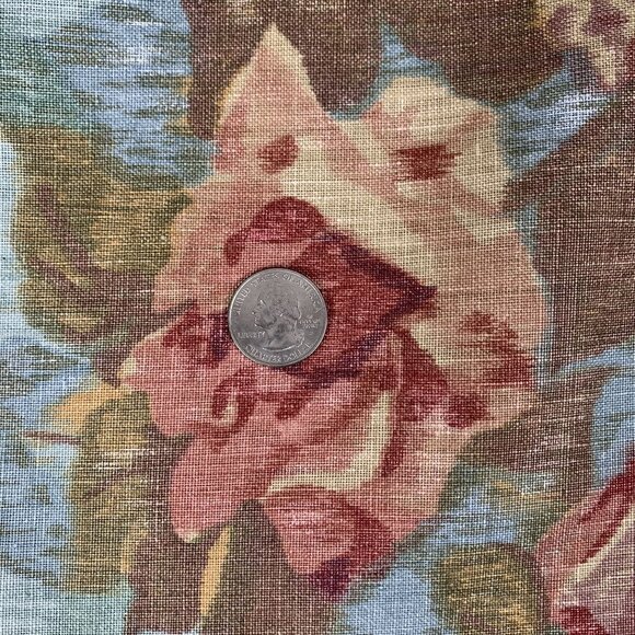 Mulberry Home England Secret Garden Cabbage Roses Floral Fabric Linen 2.5 Yards - Picture 10 of 14